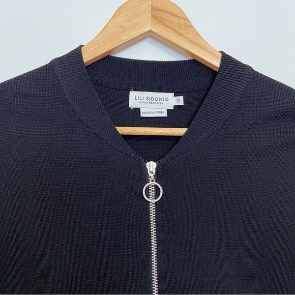 Lili Sidonio Molly & Bracken amazing black sweater ribbon dark Academia zip XS - Picture 5 of 15